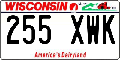WI license plate 255XWK