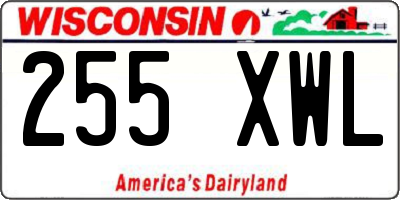 WI license plate 255XWL