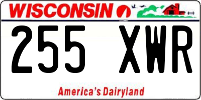 WI license plate 255XWR