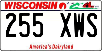 WI license plate 255XWS
