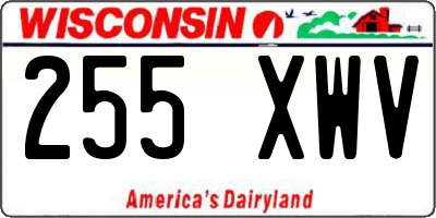 WI license plate 255XWV