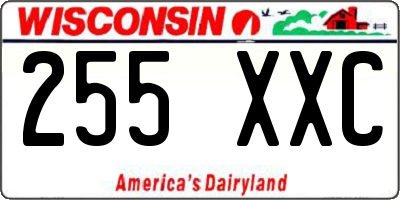 WI license plate 255XXC