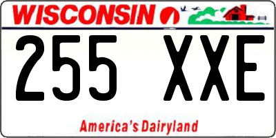 WI license plate 255XXE