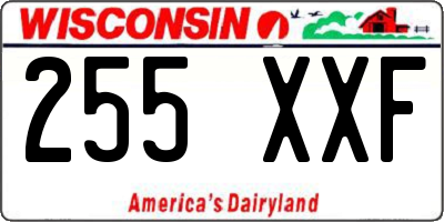 WI license plate 255XXF