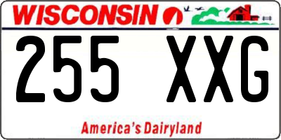 WI license plate 255XXG