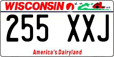 WI license plate 255XXJ