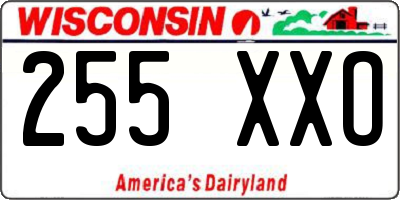 WI license plate 255XXO