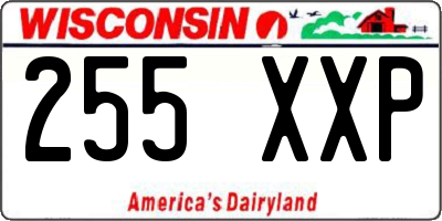 WI license plate 255XXP