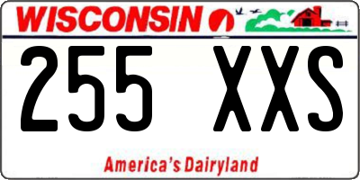 WI license plate 255XXS