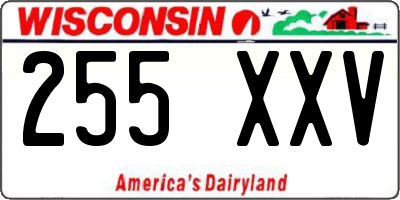 WI license plate 255XXV