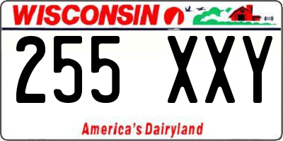 WI license plate 255XXY