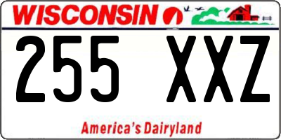 WI license plate 255XXZ