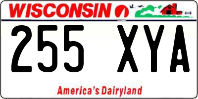WI license plate 255XYA