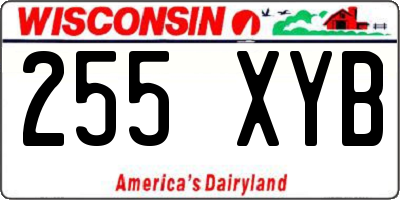 WI license plate 255XYB