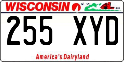 WI license plate 255XYD
