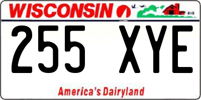 WI license plate 255XYE