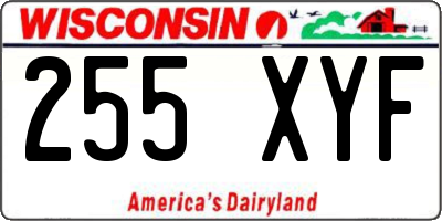 WI license plate 255XYF