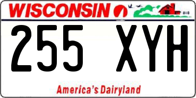 WI license plate 255XYH