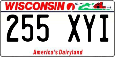WI license plate 255XYI