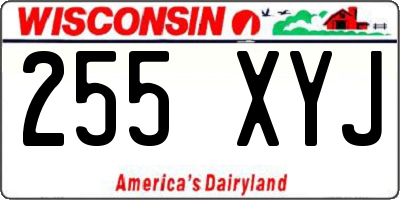 WI license plate 255XYJ