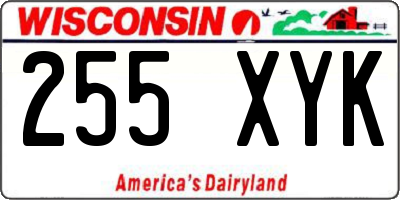 WI license plate 255XYK