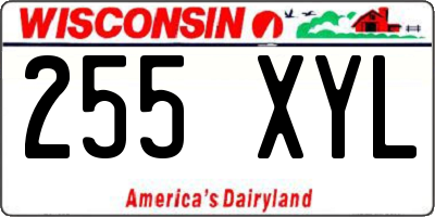 WI license plate 255XYL