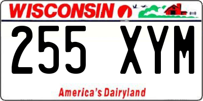 WI license plate 255XYM