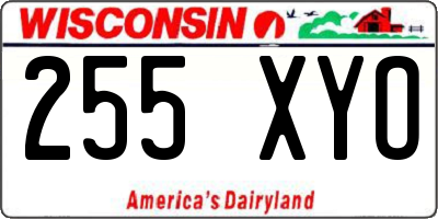 WI license plate 255XYO