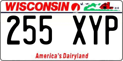 WI license plate 255XYP