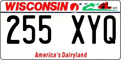 WI license plate 255XYQ