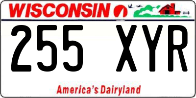 WI license plate 255XYR