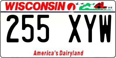 WI license plate 255XYW