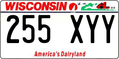 WI license plate 255XYY