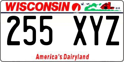 WI license plate 255XYZ
