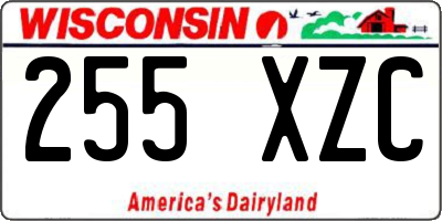 WI license plate 255XZC