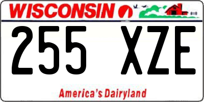 WI license plate 255XZE