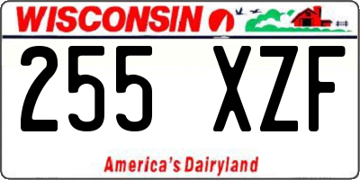 WI license plate 255XZF