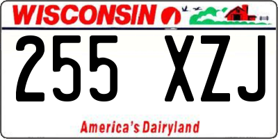 WI license plate 255XZJ