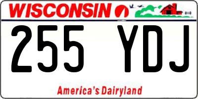 WI license plate 255YDJ