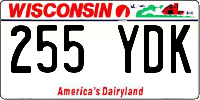 WI license plate 255YDK