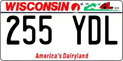 WI license plate 255YDL