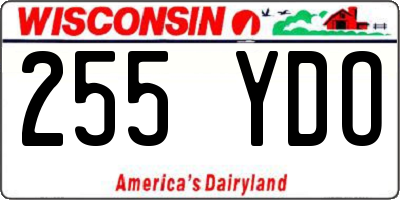 WI license plate 255YDO