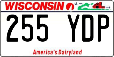 WI license plate 255YDP