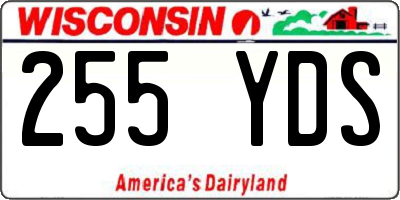 WI license plate 255YDS