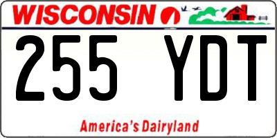 WI license plate 255YDT