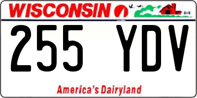 WI license plate 255YDV
