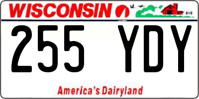 WI license plate 255YDY