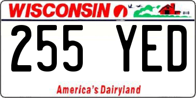 WI license plate 255YED