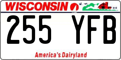 WI license plate 255YFB