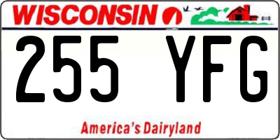 WI license plate 255YFG